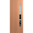 Wooden door with a glass panel on a white background. BFR3SPMClear