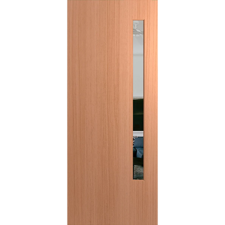 Wooden door with a glass panel on a white background. BFR3SPMClear