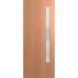 Wooden door with a glass panel on a white background. BFR3SPMFrost