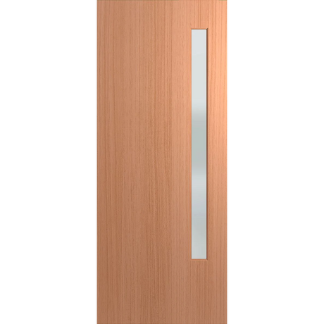 Wooden door with a glass panel on a white background. BFR3SPMFrost
