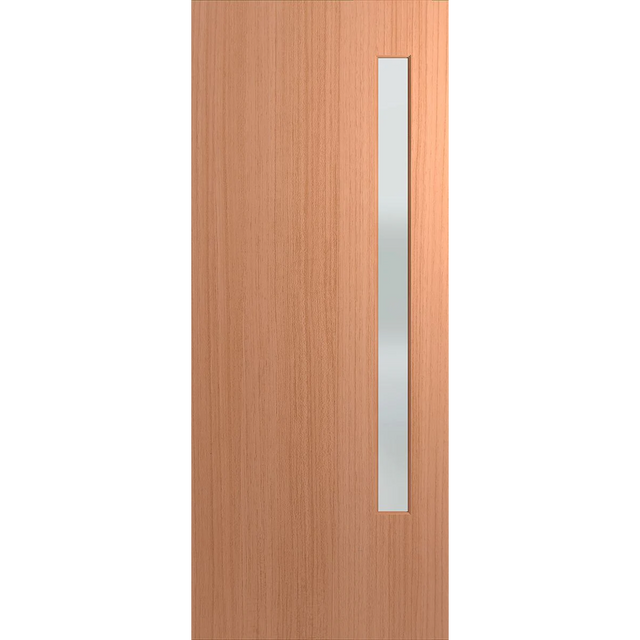 Wooden door with a glass panel on a white background. BFR3SPMFrost