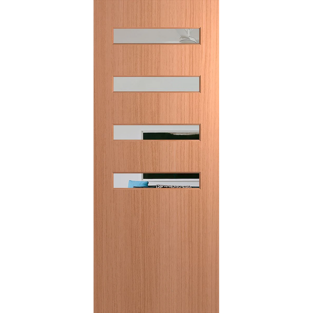 Wooden door with metallic mail slots on a white background. BFR4013SPMClear.