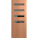 Wooden door with glass panels on a white background. BFR4013SPMGrey.
