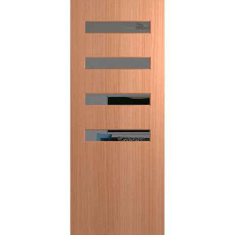 Wooden door with glass panels on a white background. BFR4013SPMGrey.
