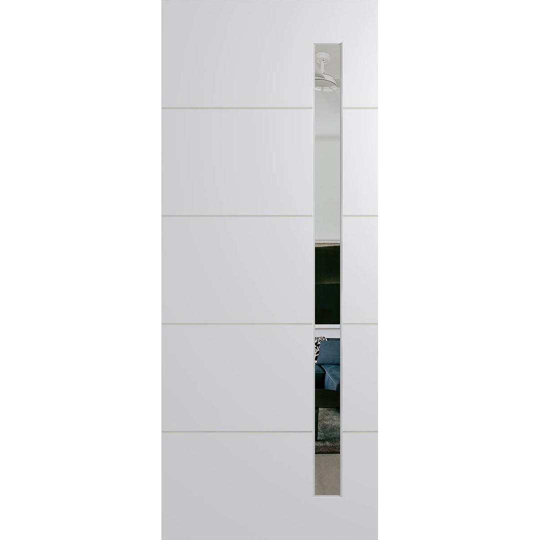 White wardrobe with a tall mirror on a white background. BFR4017DuracoteClear.