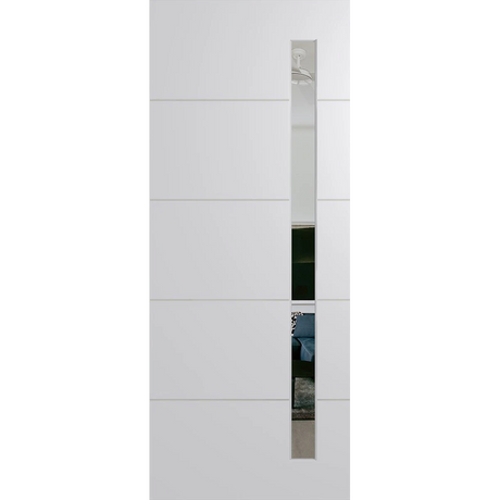 White wardrobe with a tall mirror on a white background. BFR4017DuracoteClear.