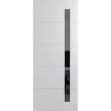 White door with a central rectangular window on a white background. BFR4017DuracoteGrey.