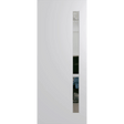White door with a narrow vertical window on a green background. BFR401DuracoteClear.