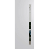 White door with a narrow vertical window on a green background. BFR401DuracoteClear.
