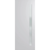 White cabinet door with a handle on a green and gray background. BFR401DuracoteFrost.