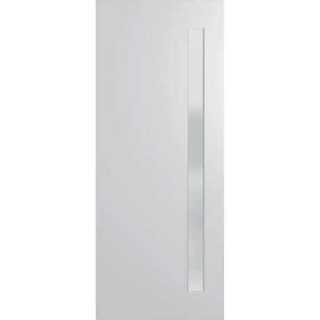 White cabinet door with a handle on a green and gray background. BFR401DuracoteFrost.