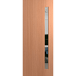 Wooden door with a glass panel on a green background. BFR401SPMClear.