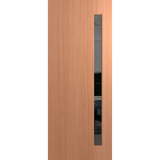 Wooden door with a narrow glass panel on a green background. BFR401SPMGrey.