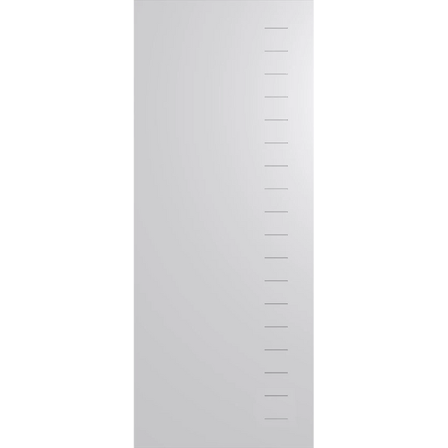 White vertical blind with slats on a white background. BFR4021Duracote.