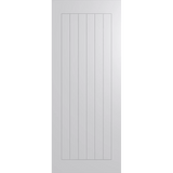 White door with vertical slats on a white background. BFR4023Duracote.