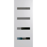 White door with glass panels on a green background. BFR405DuracoteGrey. 