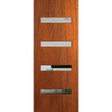 Wooden door with glass panels. BFR405MerbauClear.