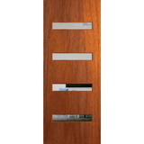 Wooden door with glass panels. BFR405MerbauClear.