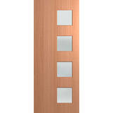 Wooden door with four glass panels on a white background. BFR407SPMFros