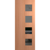 Wooden door with glass panels on a white background. BFR407SPMGrey.