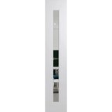 White door with a narrow glass panel on a green background. BFR409DuracoteClear