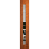 Wooden door with glass panels on a transparent background. BFR409MerbauClear.