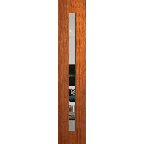 Wooden door with glass panels on a transparent background. BFR409MerbauClear.