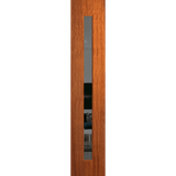 Wooden door with a glass panel on a transparent background. BFR409MerbauGrey.