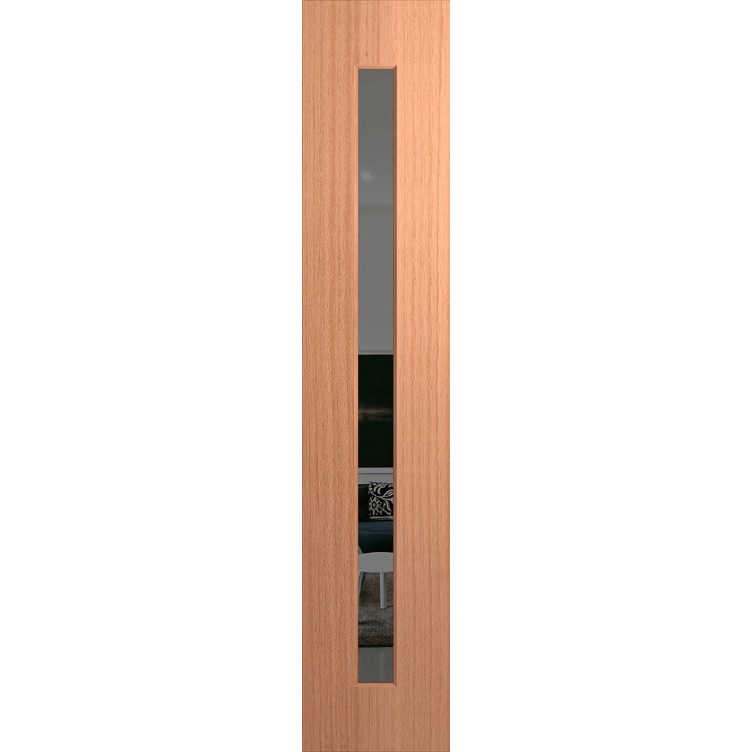 Wooden door with a glass panel on a transparent background. BFR409SPMGrey.