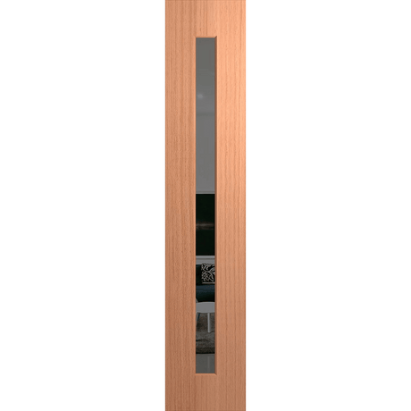 Wooden door with a glass panel on a transparent background. BFR409SPMGrey.
