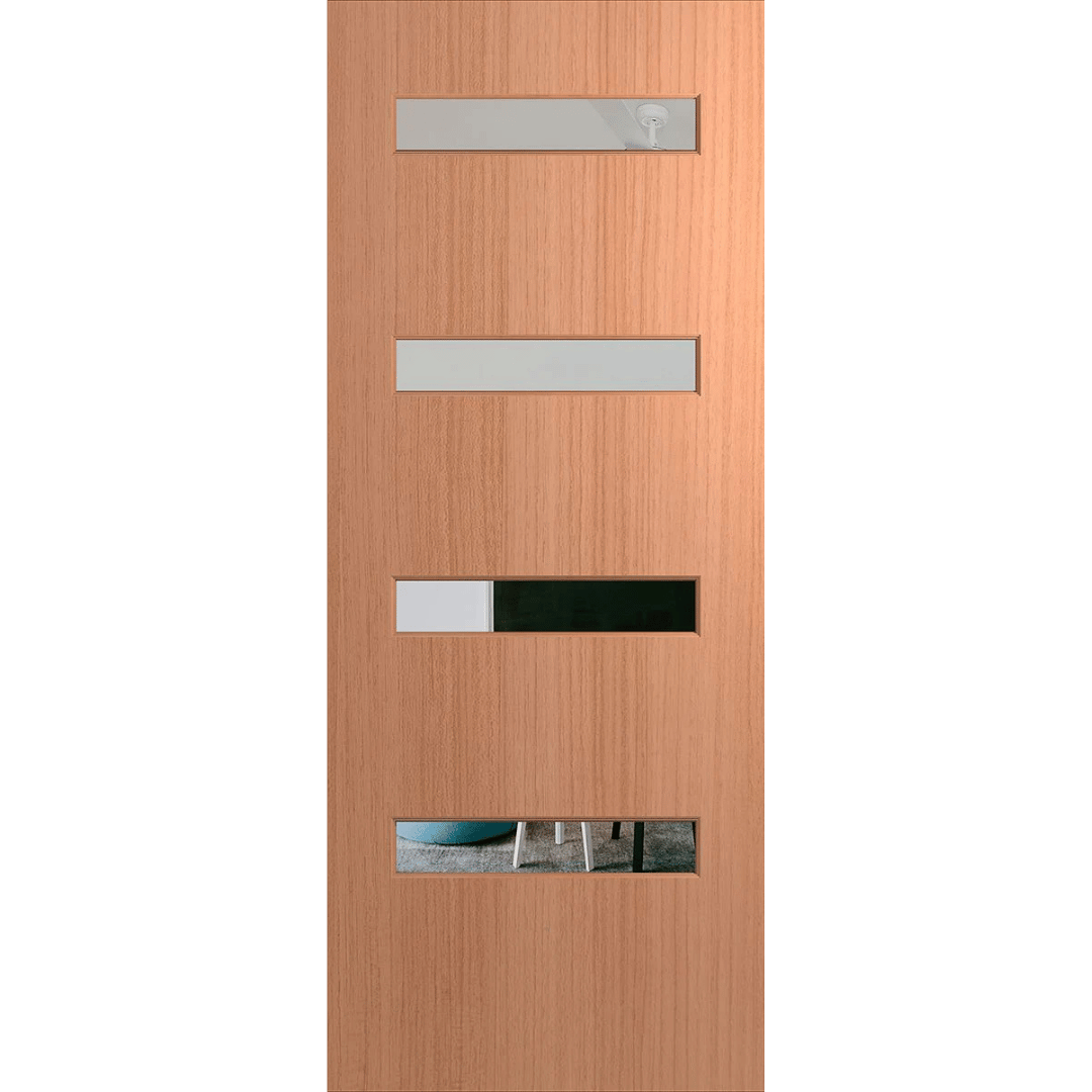 Wooden door with glass panels on a green background. BFR4SPMClear