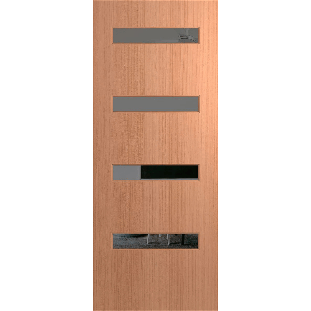 Wooden door with glass panels on a green background. BFR4SPMGrey