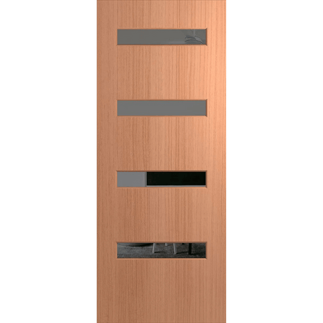 Wooden door with glass panels on a green background. BFR4SPMGrey