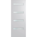 White door with glass panels on a green background. BFR4_DuraXP_Frost