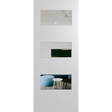 White door with glass panels showing interior decor. BFR5DuraXPClear