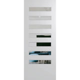 White door with multiple rectangular panels on a green background. BFR8DuraXPClear.