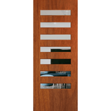 Wooden door with glass panels on a transparent background. BFR8MerbauClear.
