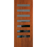 Wooden door with horizontal slats on a transparent background. BFR8MerbauGrey.