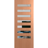 Wooden door with glass panels on a green background. BFR8SPMClear.