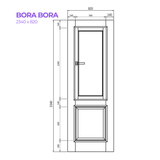 Drawing of the Bora Bora Door from Bay Solutions in the size 2340 x 820