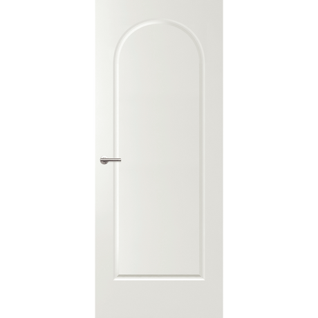White door with arched design on a green background. Balmoral-PBAL10.