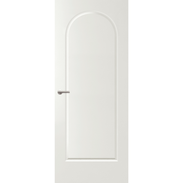 White door with arched design on a green background. Balmoral-PBAL10.
