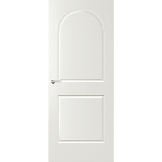 White door with a silver handle on a green background. Balmoral-PBAL11.