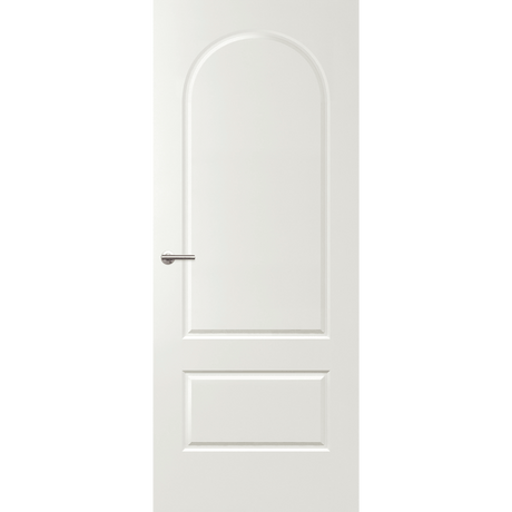 White door with a silver handle on a green background. Balmoral-PBAL12.