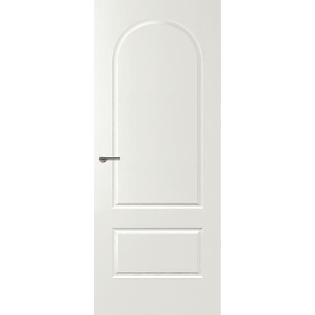 White door with a silver handle on a green background. Balmoral-PBAL12.