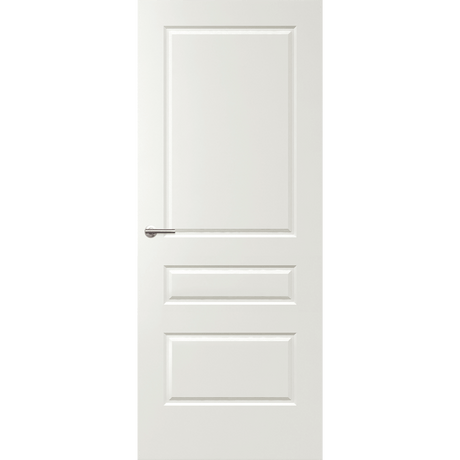 White door with a silver handle on a green background. Balmoral-PBAL3. 