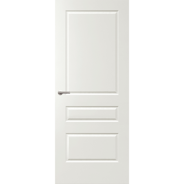 White door with a silver handle on a green background. Balmoral-PBAL3. 