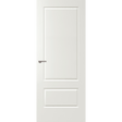 White door with a silver handle on a green background. Balmoral-PBAL5