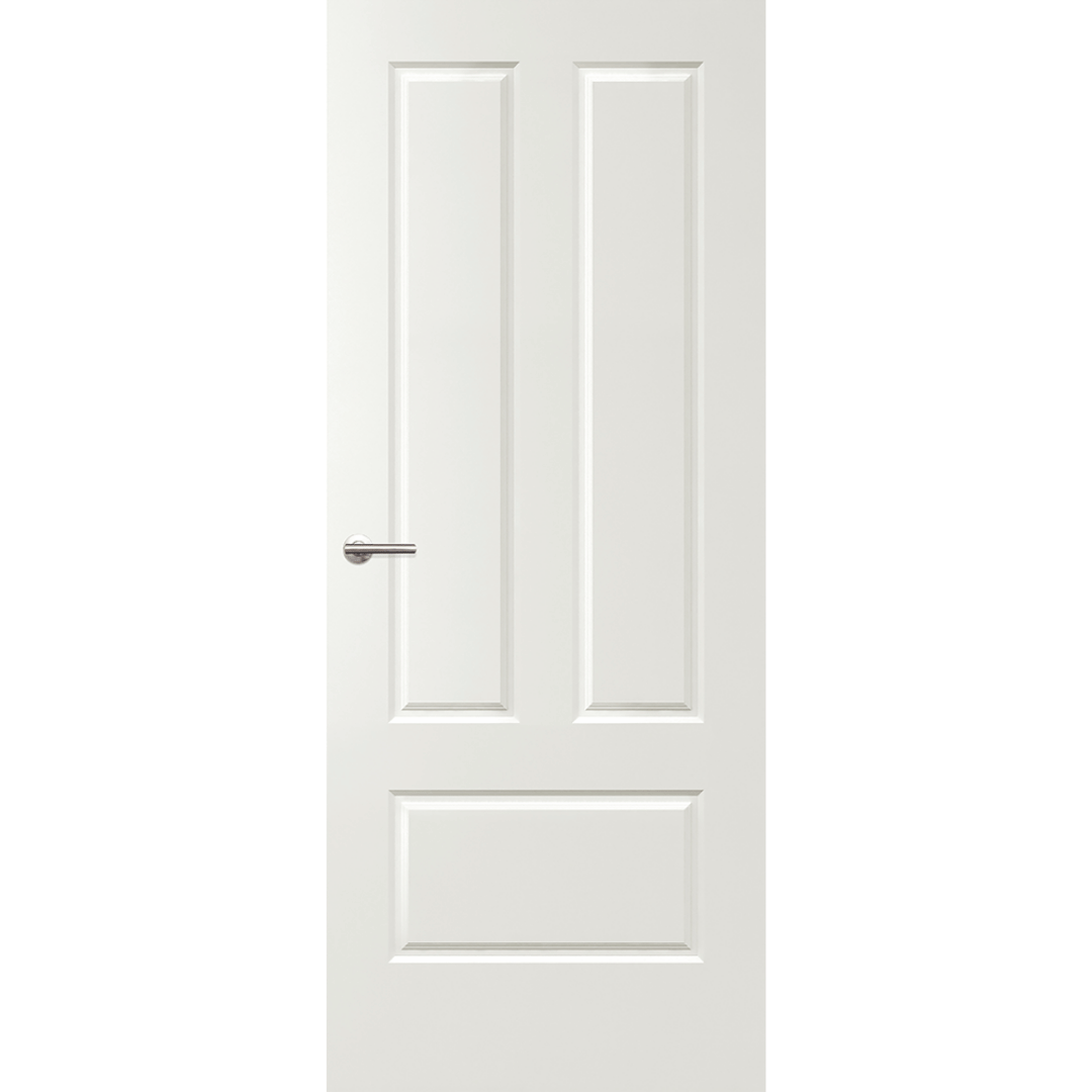 White door with a silver handle on a green background. Balmoral-PBAL6.