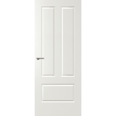 White door with a silver handle on a green background. Balmoral-PBAL6.